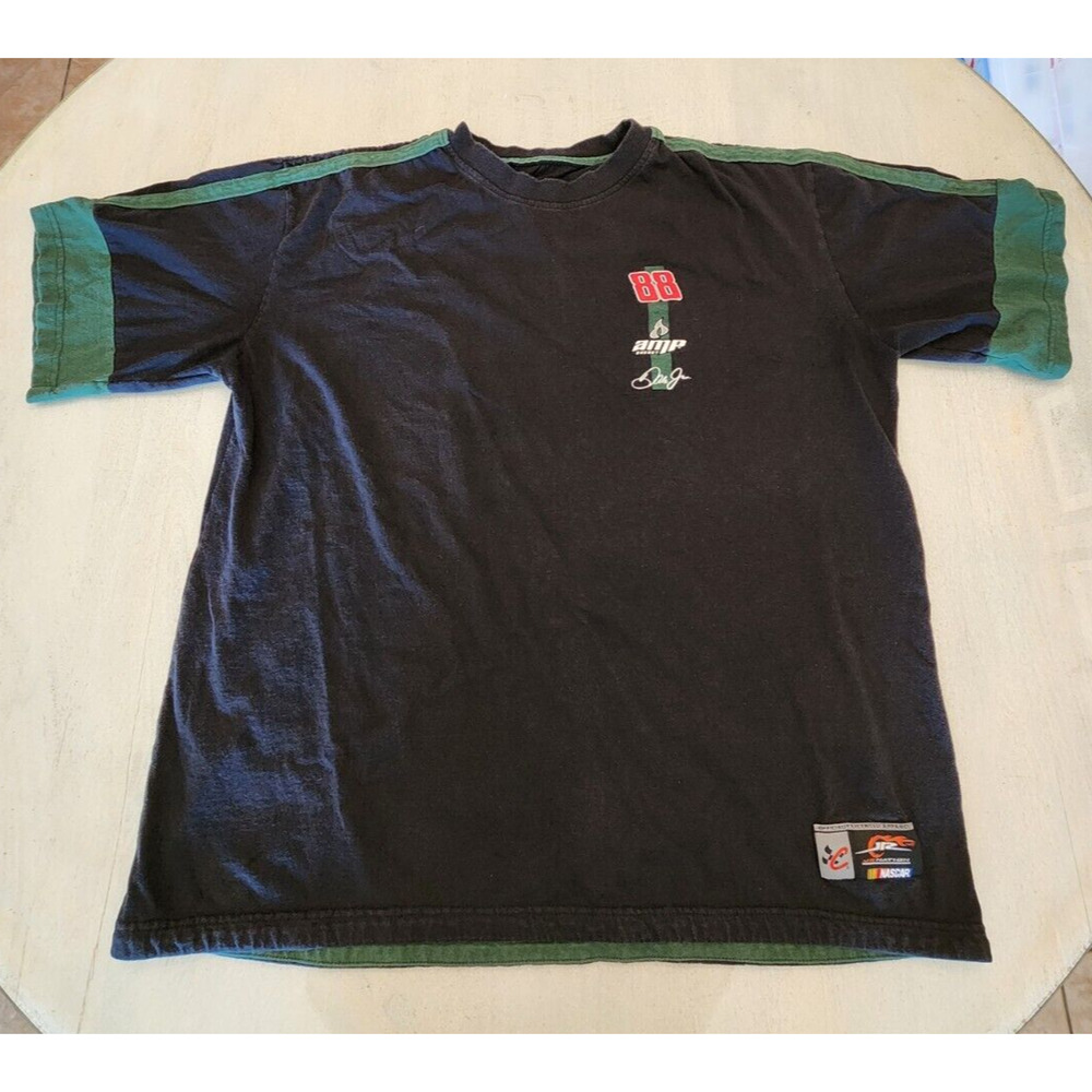 Nascar Amp Energy Crewneck Dale Earnhardt Jr. XL Black and Green Cars Y2K